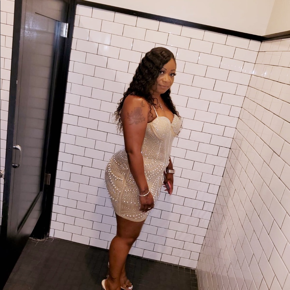 At my best mini dress-Nude